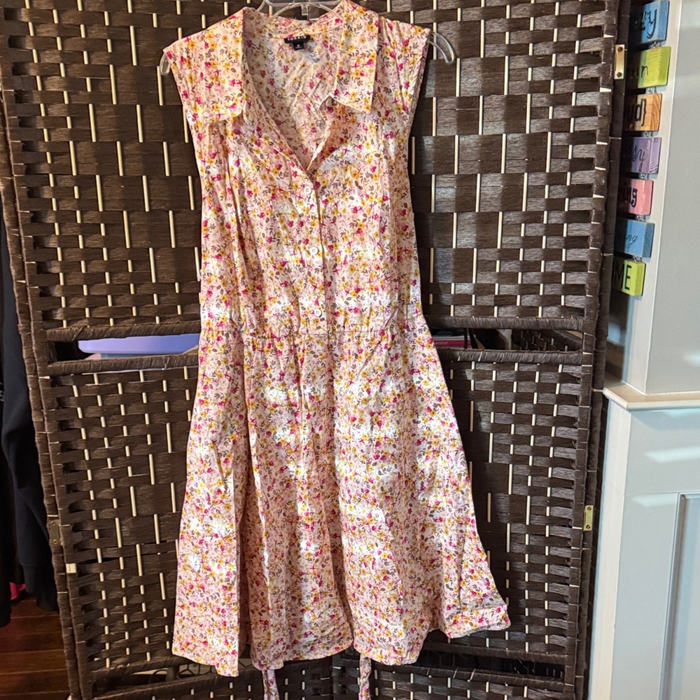 Torrid Pink Floral Button-Down Midi Dress